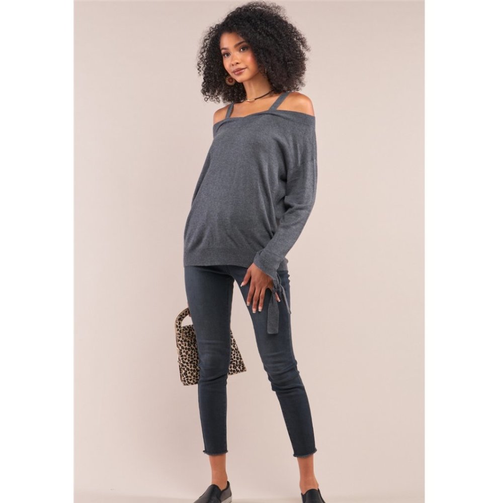 🥳HP 11/1🥳🥳Wool Blend Off Shoulder Top NWT - Picture 2 of 3
